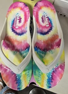 Sandalias chanclas Skechers Foamies Bay Breeze para mujer tie dye blancas talla 8 - Imagen 1 de 4