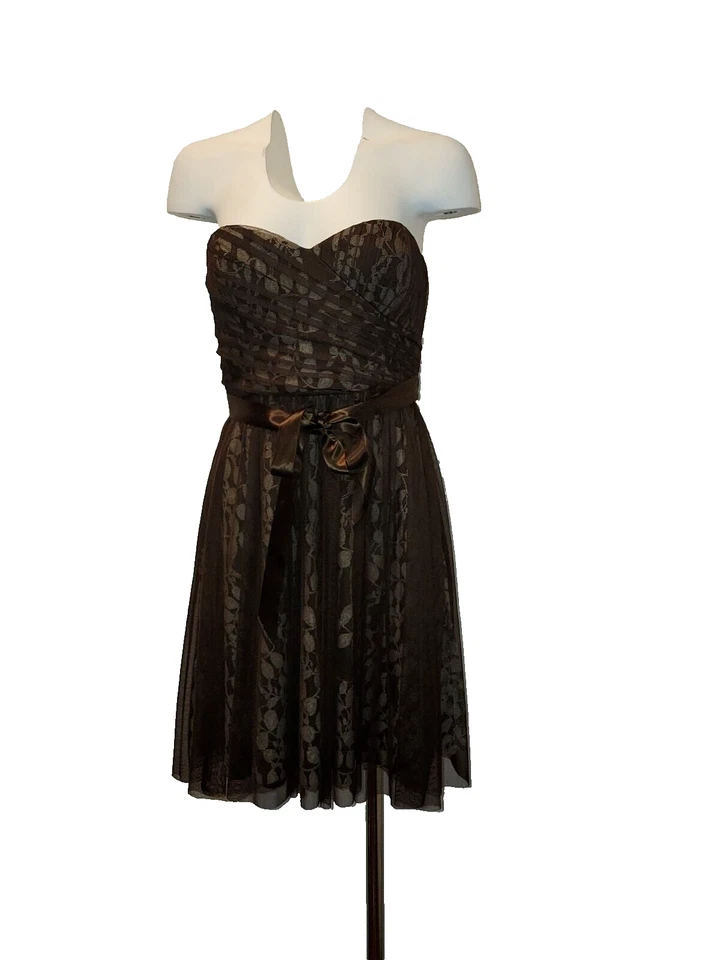 Vestido halter Max and Cleo para mujer talla 6 chocolate Sweatheart Foto 1 de 4