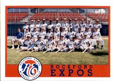1990 Rockford Expos Litho Center #30 Team Photo Baseball Card - NM 