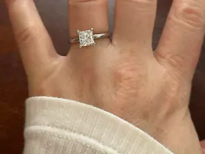 Kay Jewelers 1.25ct Princess Cut Diamond Solitaire Engagement Ring Sz 7 - Picture 1 of 10
