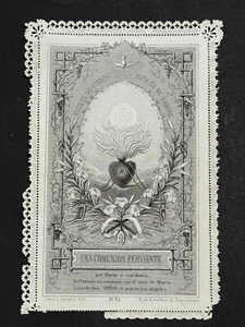 santo card santino merlettato canivet "CORAZON DE JESUS" - Foto 1 di 2