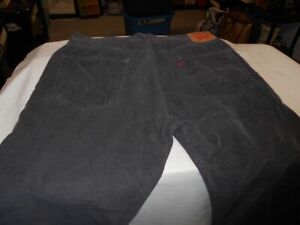 VINTAGE mens LEVIS 569 LOOSE STRAIGHT GRAY CORDUROY jeans 37 x 30 (Actual)