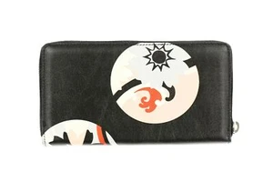 Alexander McQueen 245612 Womens Leather Continental Wallet Black/Geisha Pink - Picture 1 of 2