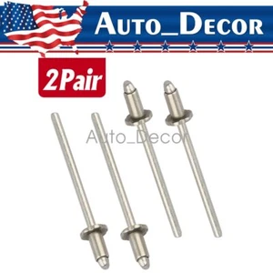 4PACK NEW for GM 2 Pair Rivets Stainless Steel GMC Ford AMC Door Tags - Picture 1 of 9