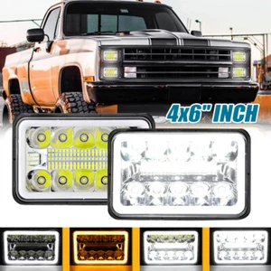 Faros LED Hi/Lo DRL de 4x6"" para camioneta Nissan 720 200SX cupé Chevy C10 2 piezas - Imagen 1 de 12