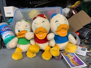 Vintage - Disneyland- Walt Disney World - Huey, Dewey and Louie Plush Lot 9 Inch - Picture 1 of 24