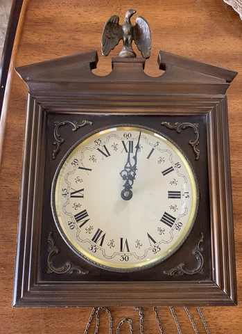 Vtg Emil Schmeckenbecher~Germany  Weight Driven Wall Chime Clock-Parts or Repair Cover