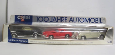 3x Mercedes-Benz 300 "100 Jahre Automobil" Box Corgi C51 ca. 1:36 limitiert - Bild 1 von 4