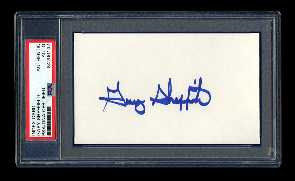 GARY SHEFFIELD ROOKIE YEAR SIGNED INDEX CARD PSA/DNA AUTOGRAPHED YANKEES MARLINS - Image 1 of 1