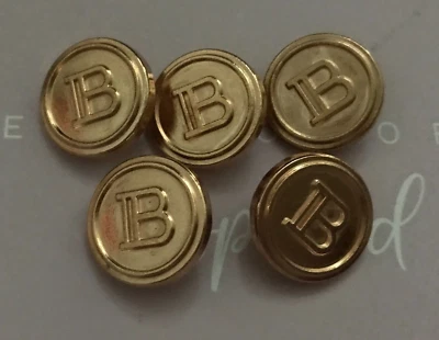5 Gold Metal 23mm BALMAIN PARIS buttons metal shank back 5pcs 23mm Iconic B Logo - Image 1 of 4