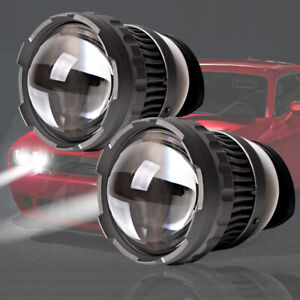 Headlight Fog Light LED High Beam Laser Projector Lens White Devil Eyes Retrofit