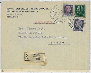 ITALIA RSI: storia postale - BUSTA pubblicitaria MILANO - RACCOMANDATA 1944 - Picture 1 of 1