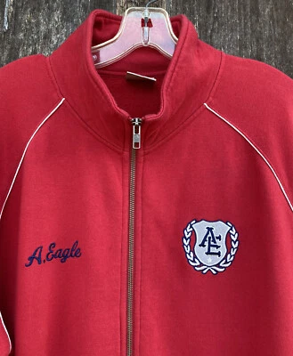 Vintage American Eagle Athletics Men’s (L) Track Bomber Jacket Red Y2K Preppy - Image 1 of 3