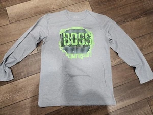 Children's Place Boys XL 14 Long Sleeve Tee Grey "Boss"  - Picture 1 of 6