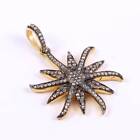 925 Sterling Silver Natural Pave Diamond Pendant Star Gift Her Jewelry