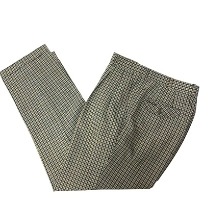 Vtg 50's Pierre Cardin Shadow Plaid Dress Pants LOGO Slacks ROCKABILLY Trousers - Image 1 of 4