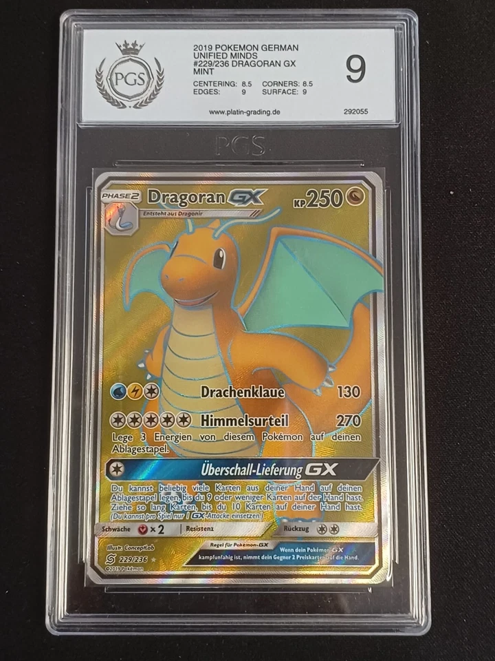 Dragoran Dragonite 229/236 FA Bund  Deutsch MINT PGS 9 Graded Pokemon - Bild 1 von 3