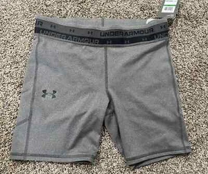 UNDER ARMOUR Girls Heatgear Bike Shorts Color Heather Gray Size YL Style 1364936 - Picture 1 of 1
