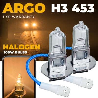 H3 453 Car Halogen Bulb Headlight Foglight Pk22s 100w Spot Fog Light Bulbs 12v - Image 1 of 4