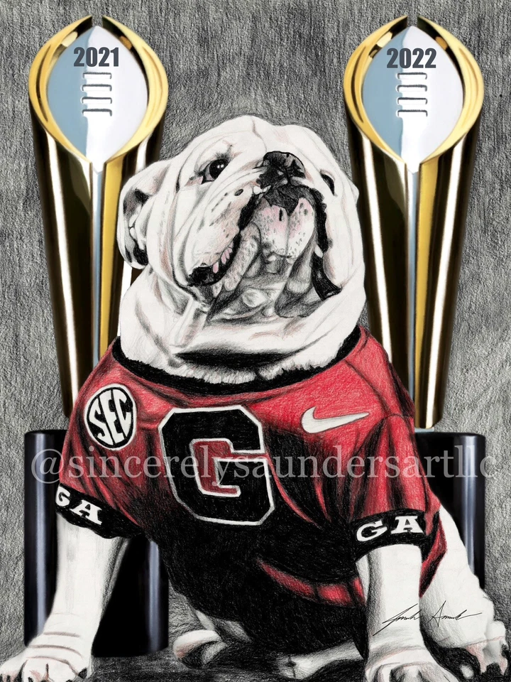 georgia bulldogs national championship drawing artwork - Image 1 of 1