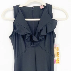 VINTAGE 70’s Black Sleeveless Maxi Dress Deadstock Small - Picture 1 of 7