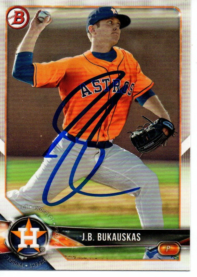 J.B. Bukauskas Houston Astros 2018 Bowman Autographed Signed Card - Image 1 of 1