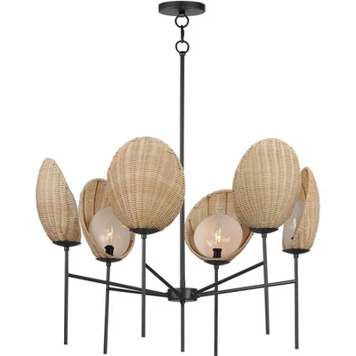 Maxim Lighting 12606NABK Maldives 6 Light 32 inch Black Chandelier Ceiling Light - Image 1 of 4