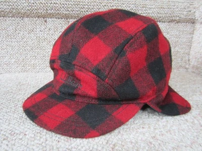 LL Bean Trapper Hat Adult L Red Buffalo Plaid Wool Ear Flap Hunting Cap - Image 1 of 4