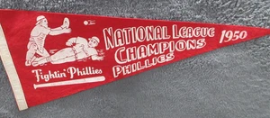 1950 Fightin' Phillies National League Champions World Series Wimpel 29" - Bild 1 von 18