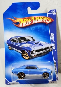 Hot Wheels 2009 #136 Faster Than Ever Chevy Nova Blue Car 1/64 Toy Vehicle NEW - Picture 1 of 7