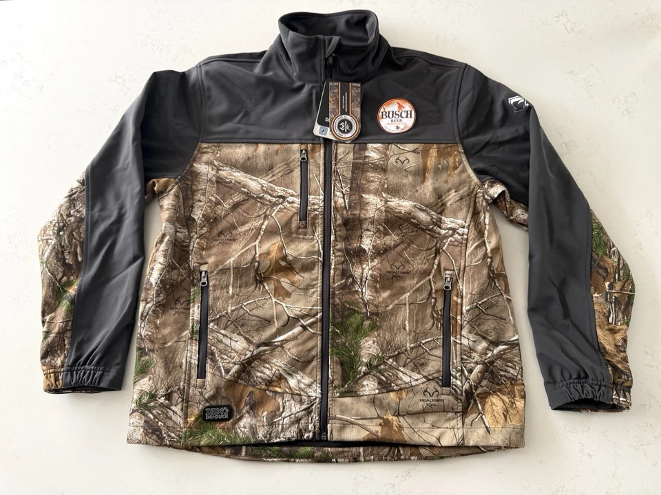 NWT Dri Duck Motion Soft Shell Jacket Realtree Xtra Camo - Busch Beer - Men’s L - Image 1 of 4