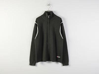 Vintage Diesel 100% Wool Sweater M 90s Y2K Full Zip Cardigan Mock Neck Ribbed - Image 1 of 4