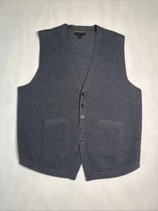 Robert Talbott 100% Merino Wool Button Up Sweater Vest Size XL Grey NWOT - Picture 1 of 9