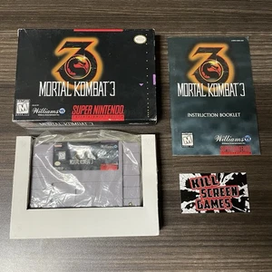 Mortal Kombat 3 Super Nintendo SNES gioco COMPLETO + scatola + manuale - Foto 1 di 12