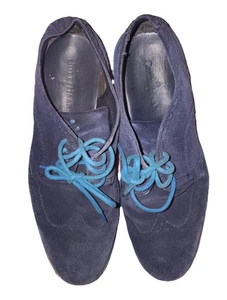 Cole Haan LunarGrand Wingtip Oxford Suede Dress Shoes Blue Mens Size 9 - Picture 1 of 11
