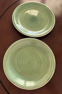 Royal Norfolk Greenbrier Stoneware Green Swirl Dinner Plates Set Of 2 10.75” - Imagen 1 de 5