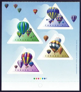 Canada sc#1921a-d Hot Air Balloons, Bottom Pane of Booklet Bk247b, Mint-NH - Bild 1 von 2