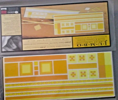 Lote de 2 pegatinas Creative Memories Jumbo grandes longitudes amarillas y gamuza vintage Foto 1 de 3