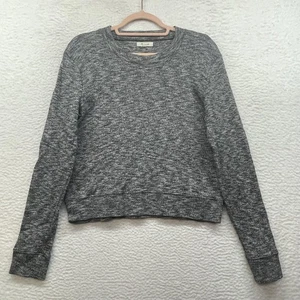 Madewell Shirt Womens Medium Gray Marled Crewneck Pullover Long Sleeve F5408 - Picture 1 of 10