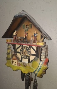 OROLOGIO A CUCÙ MUSICALE VINTAGE SCHMECKENBECKER BOSCAIOLO 3 PESI PARTI / RIPARAZIONE - Foto 1 di 11