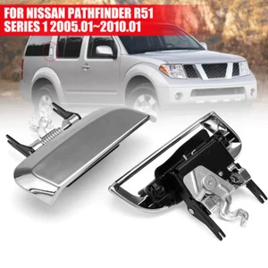 1 Pair REAR Outer Door Handle Chrome LH+RH For Nissan Pathfinder R51 2005~2013 - Picture 1 of 9