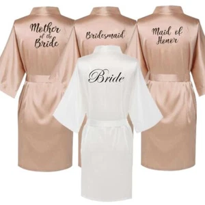 Mini Dress Elegant Robes - Bridesmaid Bathrobe Gown Women Sleepwear Plus Size - Picture 1 of 13