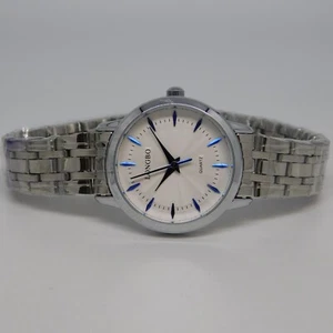 LONGBO Silver Tone Quartz Analog Women's Watch Sz. 7 1/4" New Battery - Picture 1 of 10