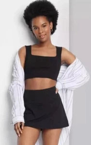 Wild Fable Women' Large Tiny Tank Top Black Square Neck New - Picture 1 of 1