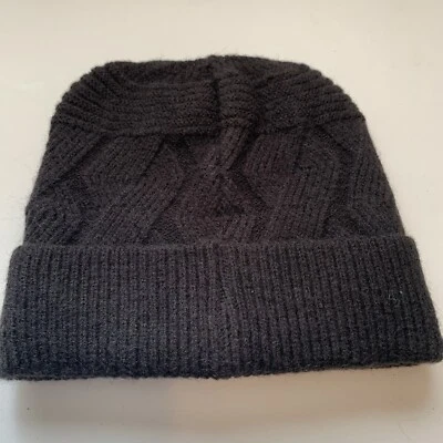 Charcoal Black Messy Bun Ponytail Beanie Knit Warm Winter Hat - Image 1 of 4