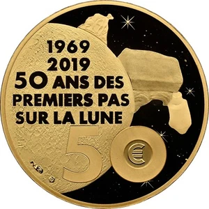 France 50 Euro 2019 gold First Step on the Moon NGC PF70 Top Pop - Picture 1 of 4