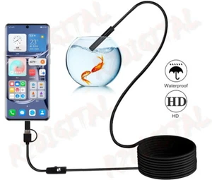 TELECAMERA 3in1 FLESSIBILE 2 M ENDOSCOPIO con LED FOTOCAMERA ISPEZIONE Type C  - Foto 1 di 7
