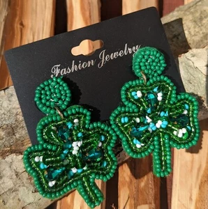 St. Patrick's Day Clover EarRings 063 - Picture 1 of 5