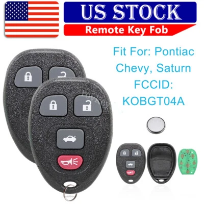 2 Keyless Remote Control Car Key Fob for Saturn Sky 2007 2008 2009 2010 KOBGT04A - Image 1 of 4