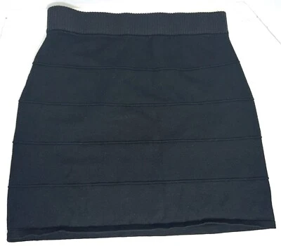 Xhilaration Negro Elastizado Mini Corto Acanalado Cintura Rayas Suéter Falda Para Mujer M Foto 1 de 4